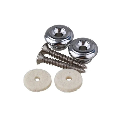 Serrures de sangle de guitare en cuivre chromé, 2 pièces, têtes de champignons, basse, broches, boutons de boucle de ceinture, argent/noir/argent, nouveau