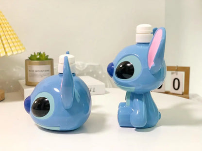 Stitch Sitting Position Lotion Bottle Refillable Pump Container for Shampoo Body Wash Cute Cartoon Travel Dispenser Bathroom Use
