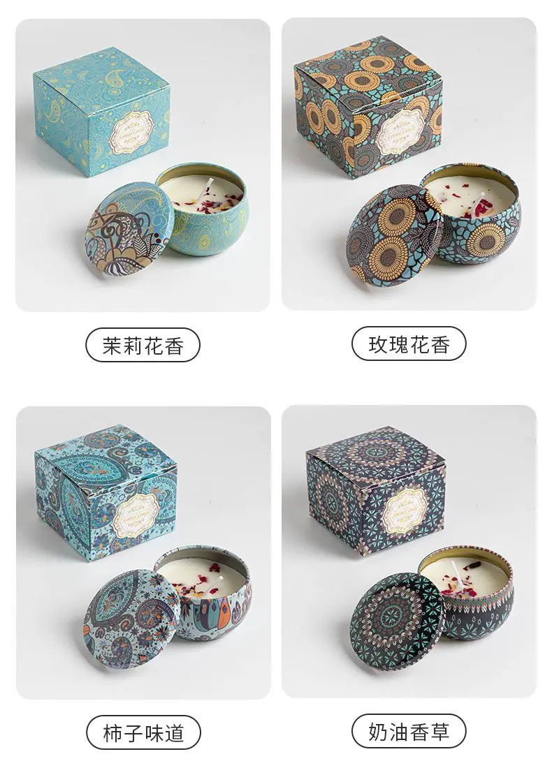Bougies parfumées Osmanthus Gardenia avec pétales, petites bougies parfumées romantiques pour cadeaux d'anniversaire de filles, aromathérapie pour la maison