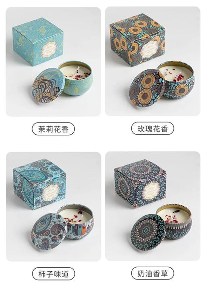Bougies parfumées Osmanthus Gardenia avec pétales, petites bougies parfumées romantiques pour cadeaux d'anniversaire de filles, aromathérapie pour la maison