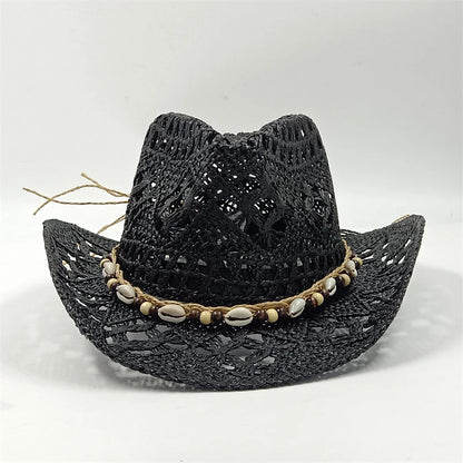 The latest Cowboy hat rose red retro straw hat 2023 new men's and women's jazz Cowboy hat straw hat sun hat summer hat sombrero