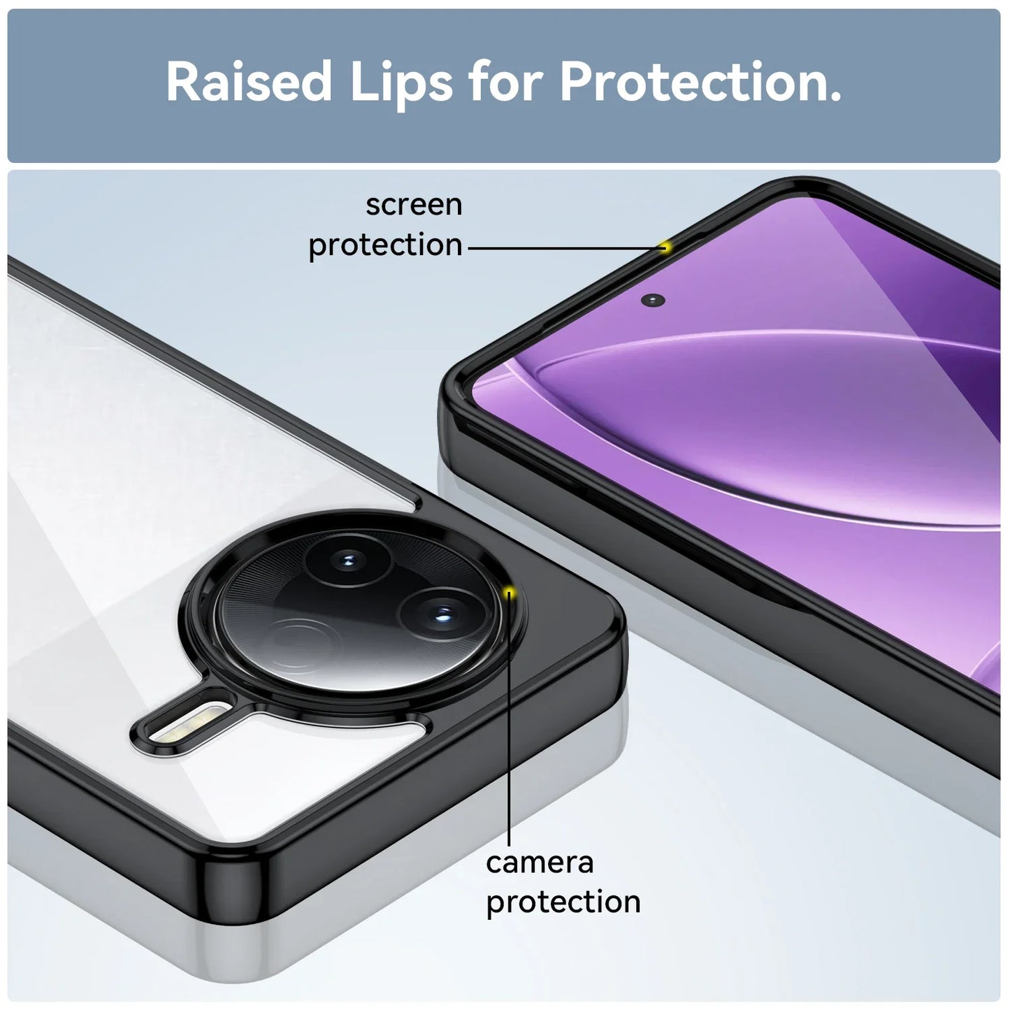 Coque de protection souple avec dos en acrylique rigide pour Xiaomi (Redmi K80 / Poco F7 Pro) - Étui transparent