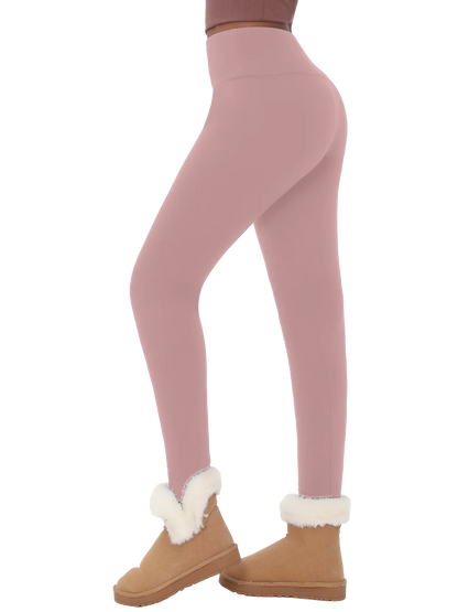 Leggings taille haute doublés en polaire thermique pour femme. Collants chauds et épais pour l'entraînement, pantalons de yoga doux, hiver