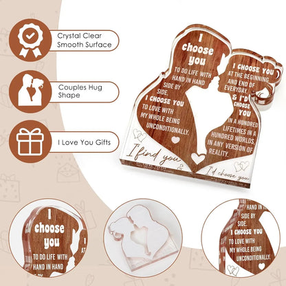 2D plat, je t'aime cadeaux pour elle lui, femme, mari, petit ami, petite amie, anniversaire romantique, saint-valentin, cadeau d'amour de noël