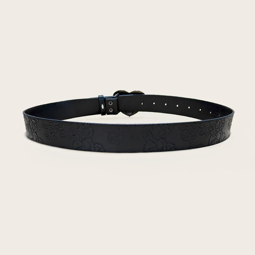 Retro love buckle PU Leather belt For Women fashion leisure suitable for daily commuting Western Cowboy Punk Jeans Waistband