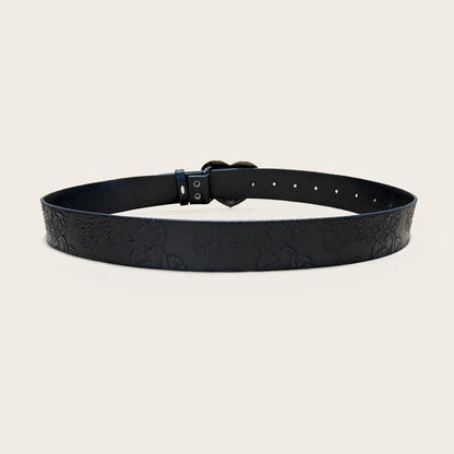 Retro love buckle PU Leather belt For Women fashion leisure suitable for daily commuting Western Cowboy Punk Jeans Waistband