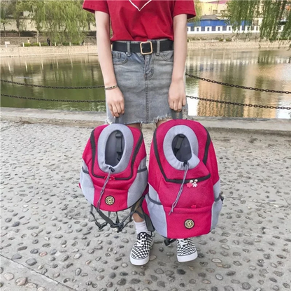 Sac à dos Portable pour animaux de compagnie, Double sac à bandoulière pour chien, sac de transport pour chat de voyage en plein air, sac avant pour chien, sac à dos en maille