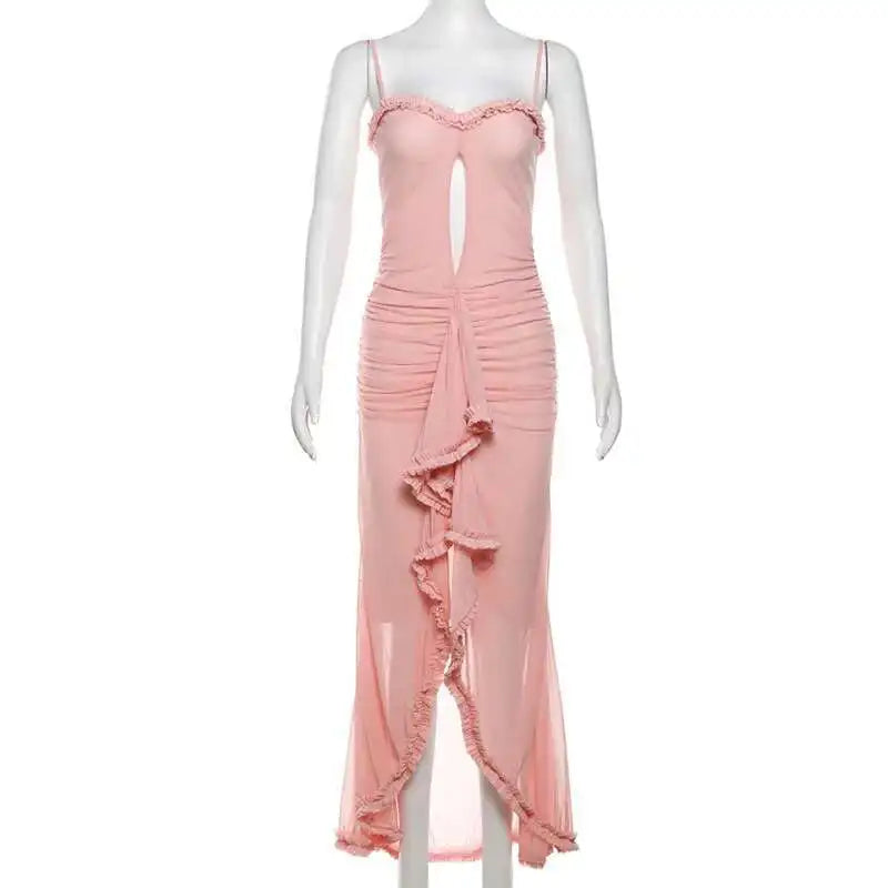 Avrilyaan Hollow Out Split Sexy Dress Women Irregular Elegant Evening Party Long Dresses Backless Bodycon Summer Dress Vestidos