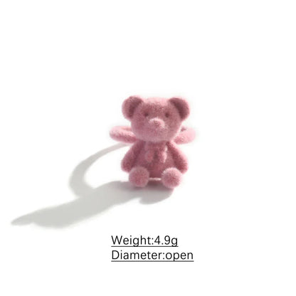 2024 Korean Fashion Cute Plush Bear Pendant Womens Necklace for Girls Female Bear Chain Necklaces Christmas Party Jewelry Set