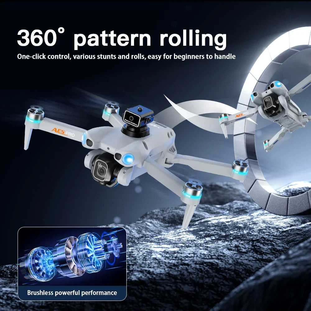 Nouveau Mini Drone caméra HD télécommande avec écran Intelligent évitement d'obstacles moteur sans brosse quadrirotor Dron jouets AE5Pro