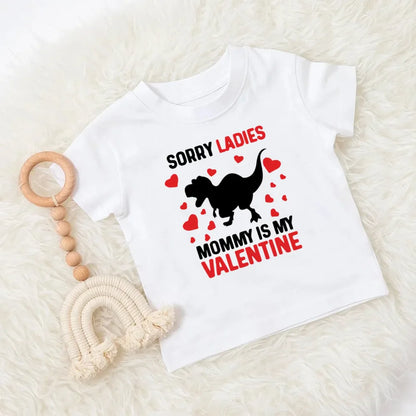 T-shirt imprimé pour maman et papa, vêtements pour enfants, hauts pour garçons et filles, tenue décontractée pour fête de la saint-valentin
