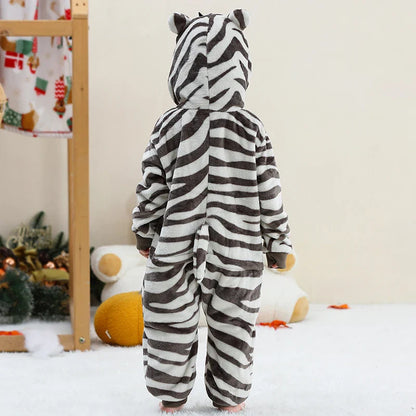 MICHLEY Pyjama grenouillère en flanelle pour Halloween, hiver, avec capuche, pour enfants, déguisement familial, combinaison de nuit, robe de chambre pour garçons et filles