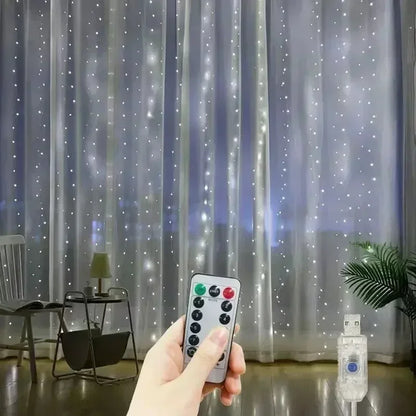 Rideau USB LED guirlandes lumineuses 3/4/6M télécommande chambre vacances mariage anniversaire noël décoration fée guirlande lampe
