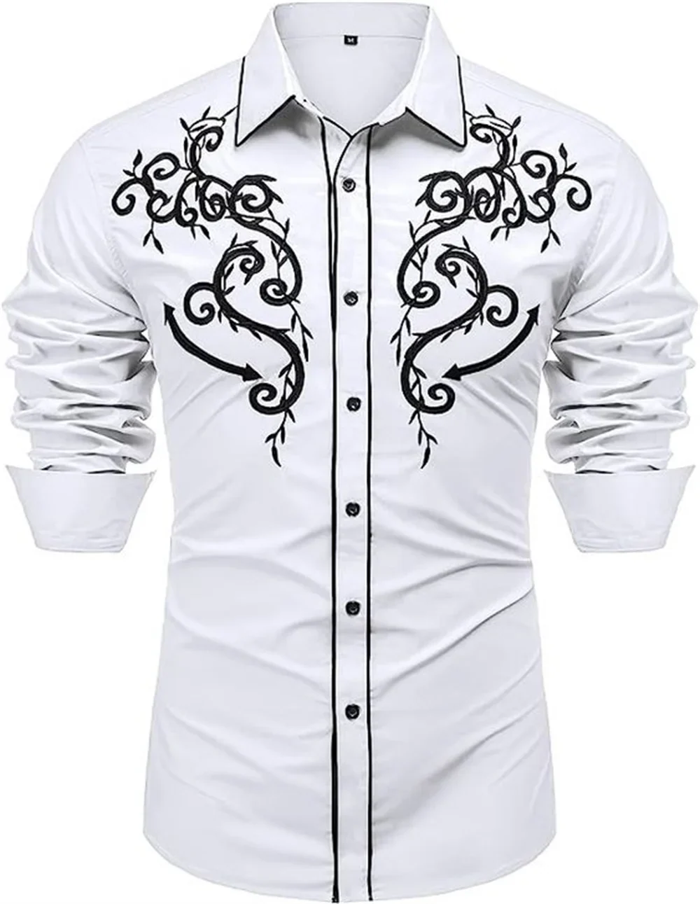 Chemise en denim western pour homme, confortable et douce, à manches longues, idéale pour le quotidien, avec boutons tendance