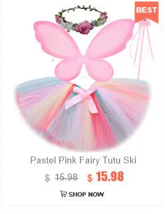 Tenue Jupe Tutu Licorne Bébé Filles pour Fête d'Anniversaire Enfants Jupes en Tulle Ensemble Costumes Noël Halloween avec Ailes