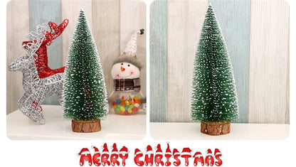 2Pcs Mini Artificial Christmas Tree Crafts Supplies Christmas Party Office Desktop Ornaments Christmas Tree Home Decorations