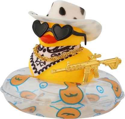 Cowboy Hat Rubber Ducks Toys Office Car Decoration Cute Summer Duck Duckling for Birthday Party Supplies Gifts for Friends Kids