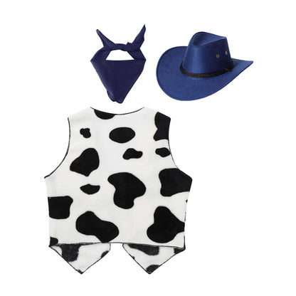 Costumes de Cowboy Western pour Enfants, Tenue de Cowboy pour Bol et Garçons, Chaps Pantalon avec Glaand Bandana Chapeau, Cowgirls fur s Up, ixd'Halloween