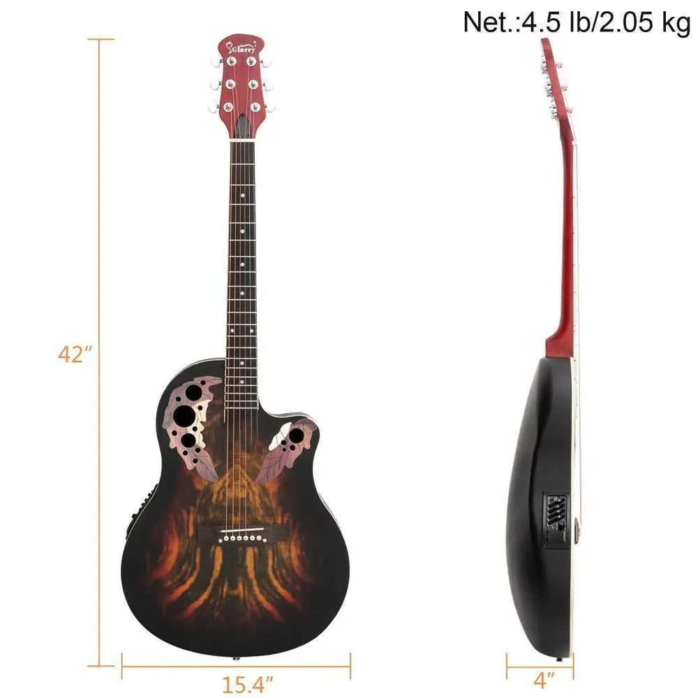 Glarry 41 pouces guitare acoustique-électrique coupée pleine grandeur guitare EQ avec sac