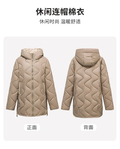 2024 New Winter Jacket Parkas Women Coat Fur Collar Hooded Overcoat Female Jacket Parka Thick Warm Cotton Padded Outwear