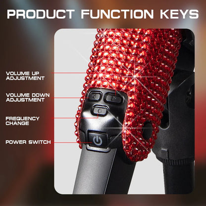 Microphone karaoké sans fil SKM9000, personnalisé incrusté de diamants, pour flux en direct, karaoké, scène brillante, essentiel