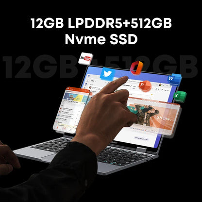 Ordinateur portable tablette 2 en 1 CHUWI MiniBook X Intel N150 CPU Écran FHD IPS 10,51" 12 Go LPDDR5 512 Go SSD Windows 11 1200*1920