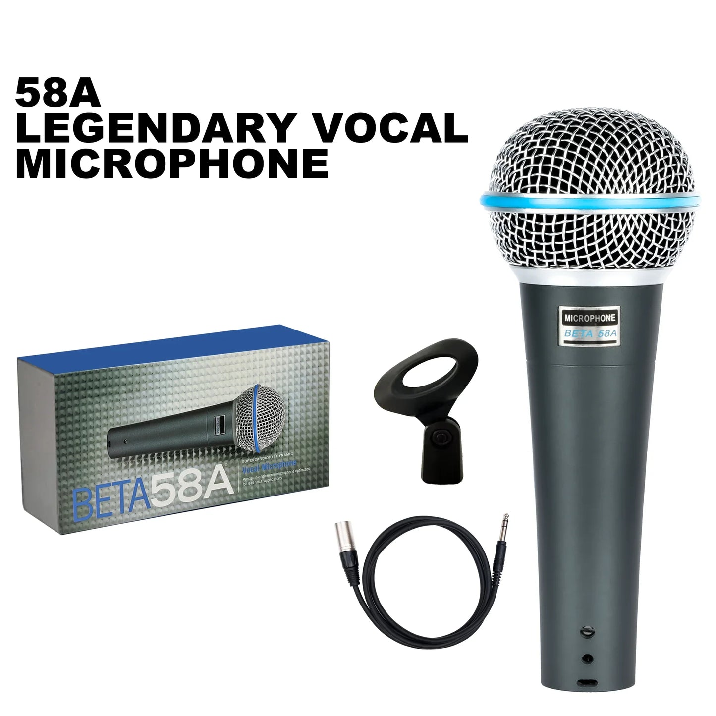Prmie 58A Microphone dynamique cardioïde micro filaire professionnel pour scène chant karaoké Podcast Studio enregistrement Vocal