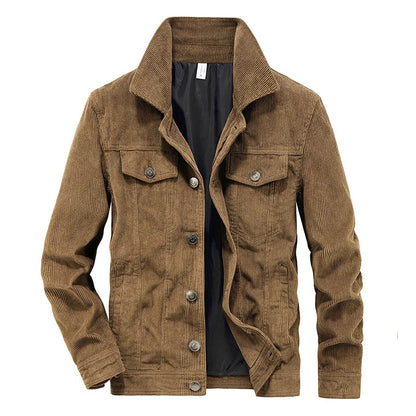 Manteaux tendance pour hommes, veste en velours automne, coupe slim, style vintage, décontracté, éclair, manches longues, vêtements d'extérieur, fermeture printemps-automne