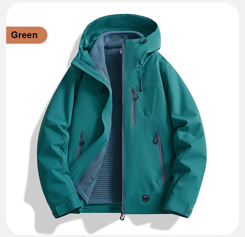 Veste d'extérieur trois en un deux pièces, coupe-vent, imperméable, combinaison de randonnée pour Couple, costume d'extérieur pour hommes et femmes