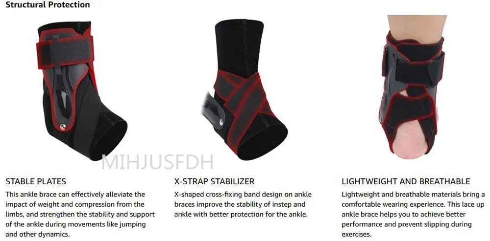 Attelle de cheville pour entorse, Support de cheville avec stabilisateurs latéraux pour hommes et femmes, attelle de cheville, stabilisateur de récupération, tendinite