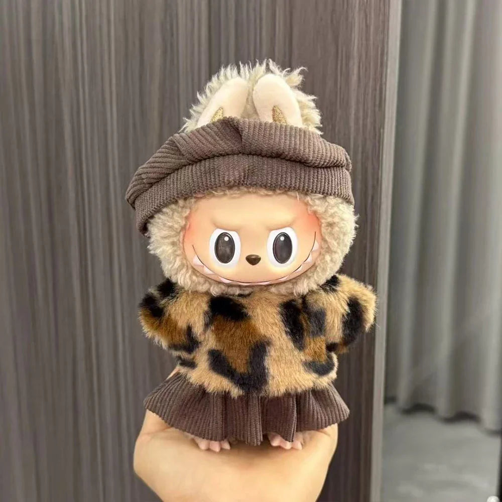 Labubu Doll Clothes Enamel Labu Cloth 17cm Doll Cute Dress-up Climbing Clothes Skirt Plush Toy Clothes