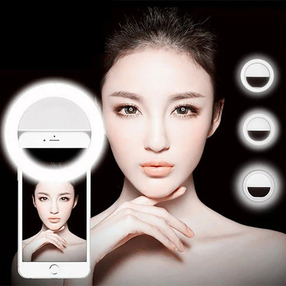Anneau lumineux Led pour Selfie, objectif de téléphone Portable, lampe LED pour Selfie, Mini lumière pour téléphone Portable, pour iPhone Xiaomi Huawei vidéo en direct