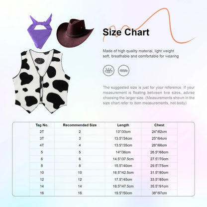 Costumes de Cowboy Western pour Enfants, Tenue de Cowboy pour Bol et Garçons, Chaps Pantalon avec Glaand Bandana Chapeau, Cowgirls fur s Up, ixd'Halloween