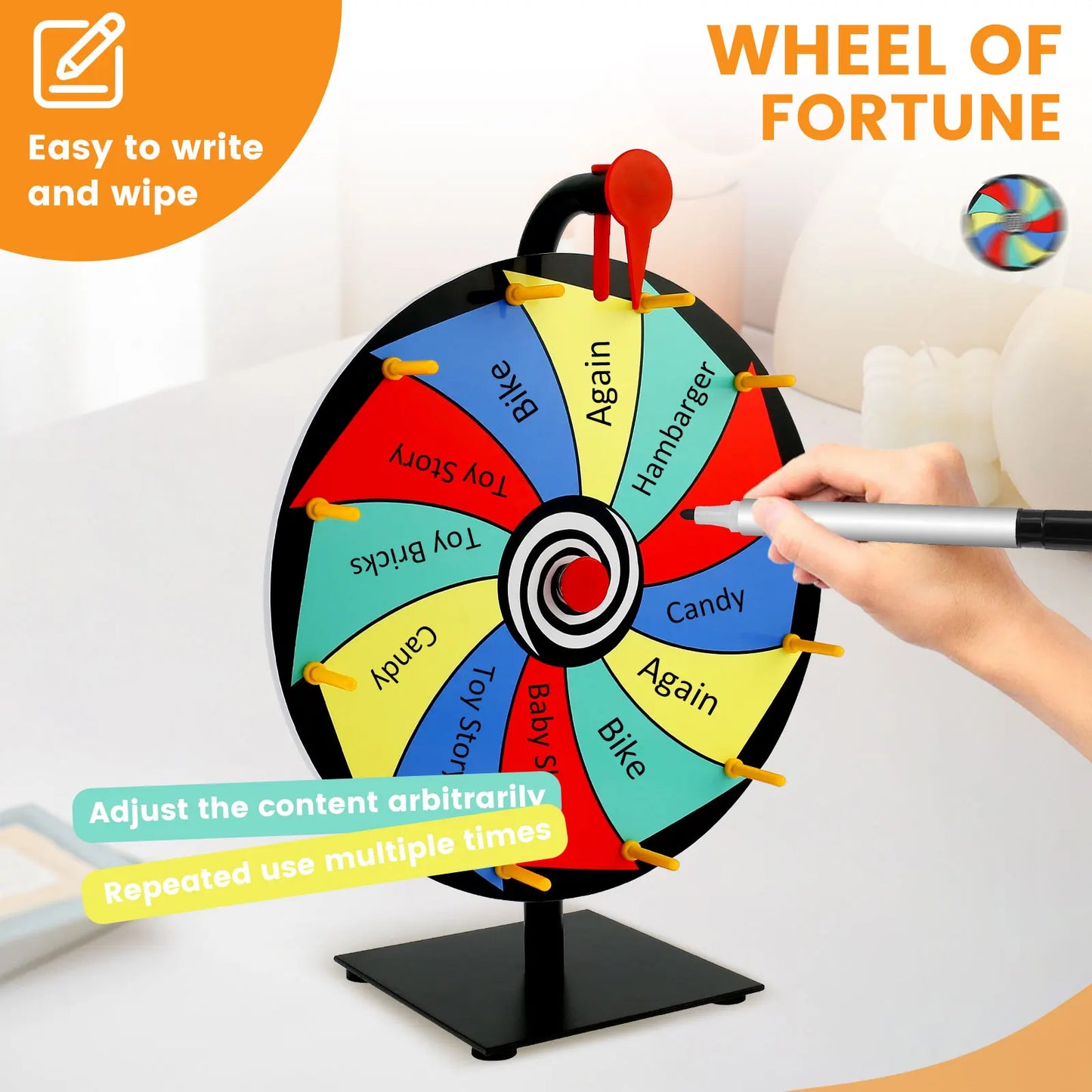 Ensemble de plateau tournant de prix de table avec gomme effaçable, roue de Roulette pour les réunions de pub, activités promotionnelles, cadeaux de fête