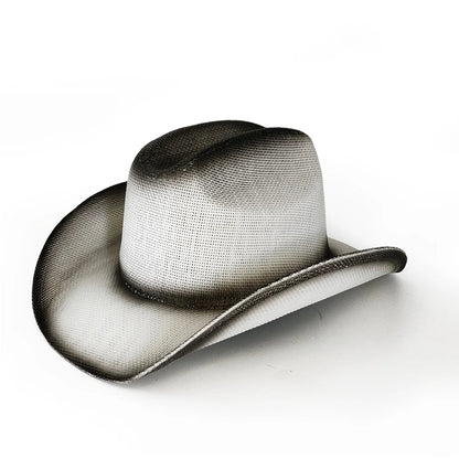 Nouveau chapeau de cowboy dégradé rétro Western pour hommes et femmes, chapeau de cowboy de scène de fête en plein air, chapeau de chevalier, sombrero de cowgirl vaquero