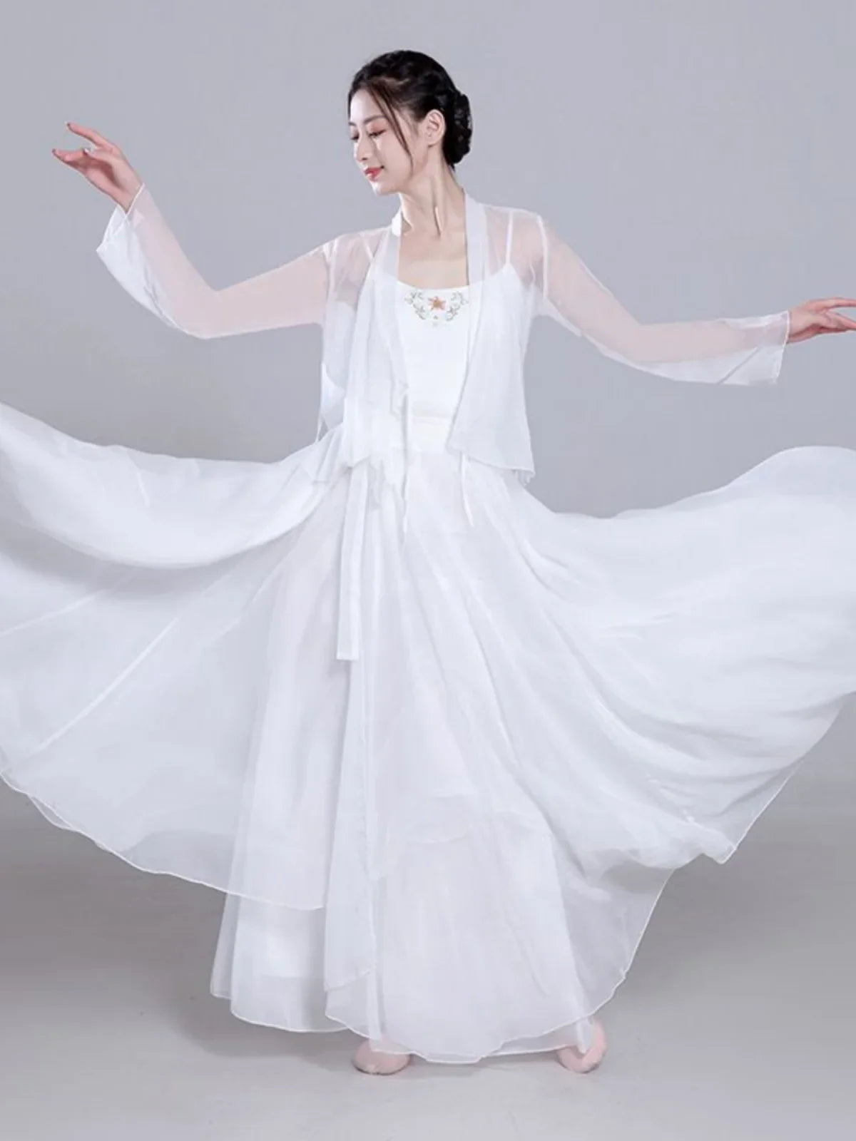 Ele Classical Dance Costume White Gauzy Skirt Super Fairy T Performance Suit Fene Dra Design Beautiful Mythology