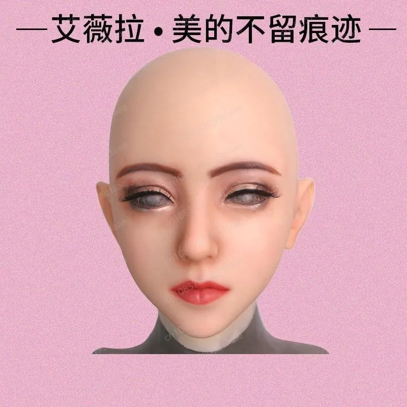 Masque intégral en silicone pour adulte, couvre-chef COS, déguisement, masque, fournitures de travestissement, simulation homme-femme, couvre-chef amélioré