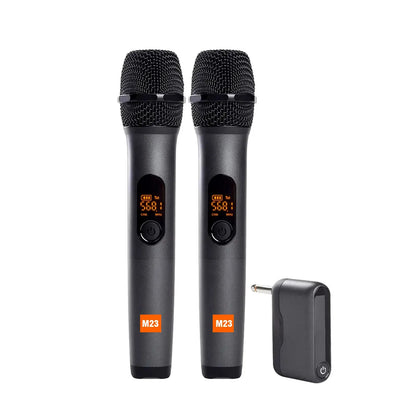 Système de karaoké sans fil avec récepteur aste, micro de détermination sans fil, haut-parleur de fête d'église, 2 canaux, M23 UHF
