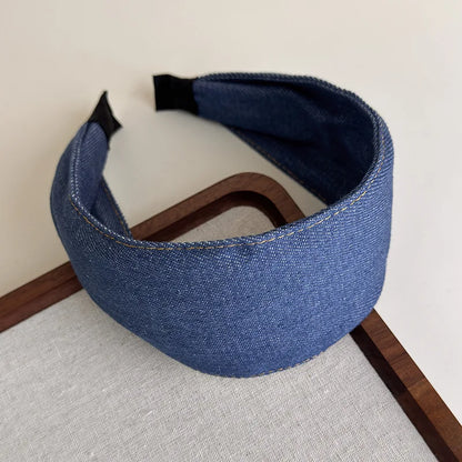 Rétro bleu Cowboy large bord Denim bandeau pour femme tempérament bandeau cheveux cerceau dame mode polyvalent cheveux accessoires nouveau