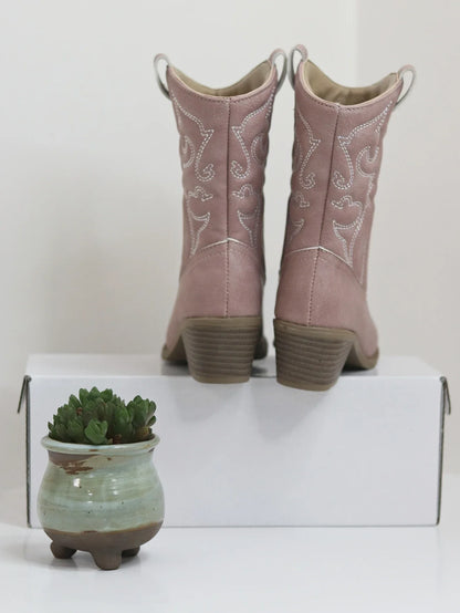 Classic Western Knee High Boots for Girls Premium Quality Slip-on Cowboy Long Booties Kids Autumn Heeled Point Botas Kids Shoes