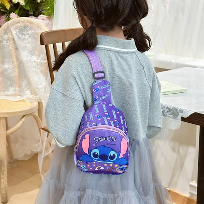 Sacoches à bandoulière Stitch mignon dessin animé, sacs de poitrine Kawaii, sacoche de voyage portable à la mode, sac fourre-tout extérieur, sacs à dos pour enfants, cadeaux