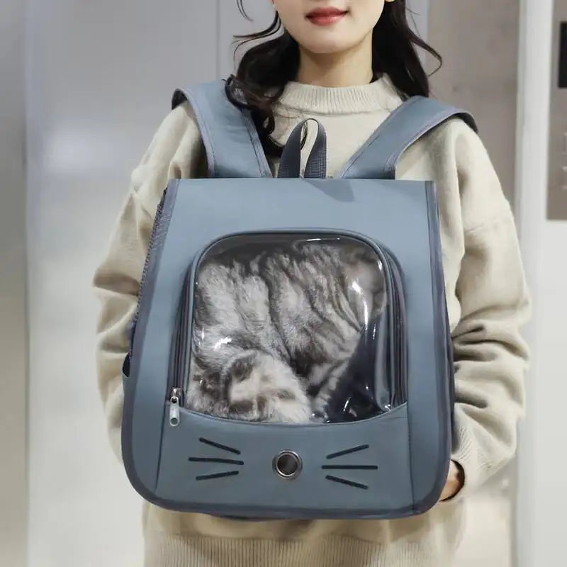 Sac à dos de transport pour animaux de compagnie, grand sac à dos pour chat, Transparent, respirant, Portable, pour chats et chiens, sac à bandoulière de transport