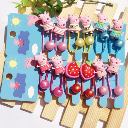 Épingles à cheveux Peppa Pig Corde à cheveux Enfants Kawaii Peppa Pig George Épingles à cheveux Corde à cheveux Pince Bb Filles Accessoires Peppa Pig Étudiants