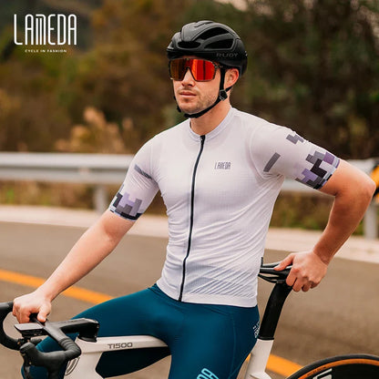 Lameda vêtements de cyclisme été hommes à manches courtes séchage rapide respirant maillot de cyclisme Shorts de cyclisme ensemble de sangles pour hommes