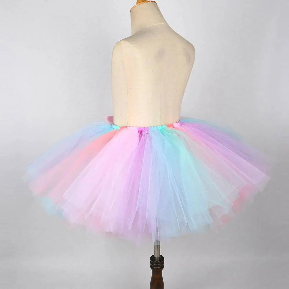 Tenue Jupe Tutu Licorne Bébé Filles pour Fête d'Anniversaire Enfants Jupes en Tulle Ensemble Costumes Noël Halloween avec Ailes