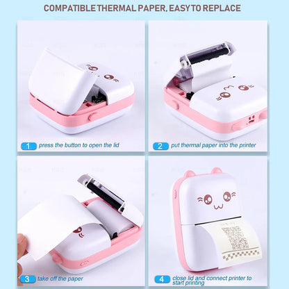 Portable Mini Thermal Printer Photo Printer Business/Home No Ink Required To Print Small Ticket/Labels/Picture Imprimante 203PDI
