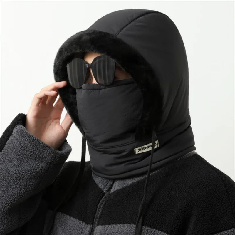 Chapeau chaud d'hiver pour hommes et femmes, Protection des oreilles de cyclisme d'automne et d'hiver avec velours épais pour la Protection contre le froid