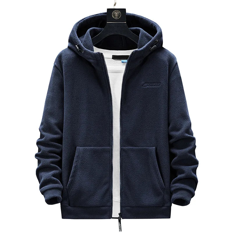 Polaire Homme Grande Taille L-8XL Pull Polaire d'extérieur Automne 2023 Gilet Polaire à Capuche Zippé Manteau