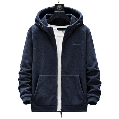 Polaire Homme Grande Taille L-8XL Pull Polaire d'extérieur Automne 2023 Gilet Polaire à Capuche Zippé Manteau