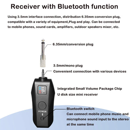 UHF Wireless Handheld Dynamic Karaoke Microphone Bluetooth Receiver Performing Professional Home Reverb High and Low Bass